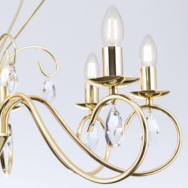 Kristall Kronleuchter Alessia 68 cm x 58 cm 8 x E14 Gold