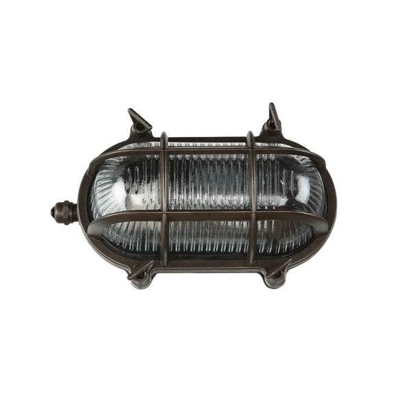 Ovale Wandleuchte mit Schutzgitter