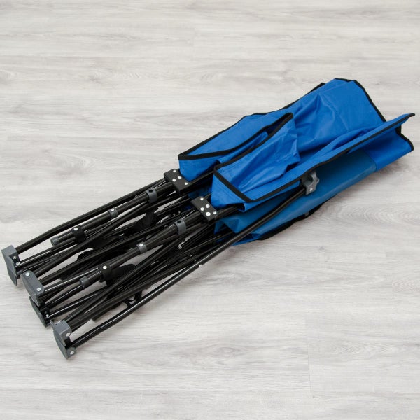 AMANKA Faltlbett Faltliege Feldbett Blau | Camping-Metall-Klappiege ca. 190x70cm | 10-Bein Liege Klappbett | Stahlgestell
