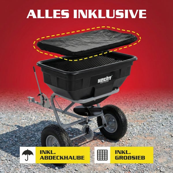 Hecht Streuwagen mit Abdeckhaube und Grobsieb