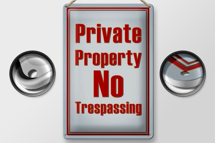 Blechschild Hinweis 20x30cm private Property No Trespassing