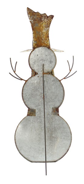 Metall-Schneemann-Gartenstecker mit Hut und Astarmen