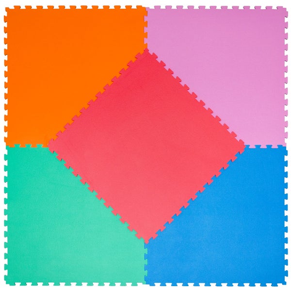 12mm Trainingsmatte mit Rand - 90x90cm Bodenschutz-Matte Pink