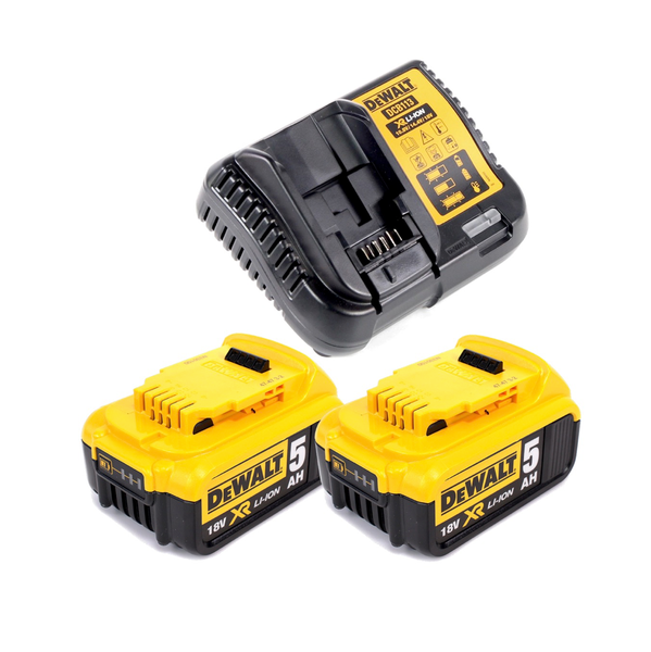 DeWalt Starter-Set mit zwei 18 Volt 5 Amperestunden Lithium-Ionen Akkus und einem Ladegerät Modell DCB113.