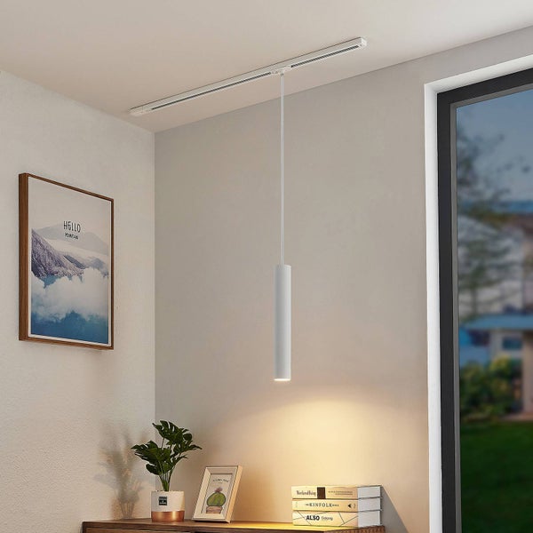Lindby Pendellampe für 1-Phasen-Schienensysteme, Hängeleuchte Esszimmer Wohnzimmer 1x GU10 ohne Leuchtmittel (Schienensystem nicht im Lieferumfang)