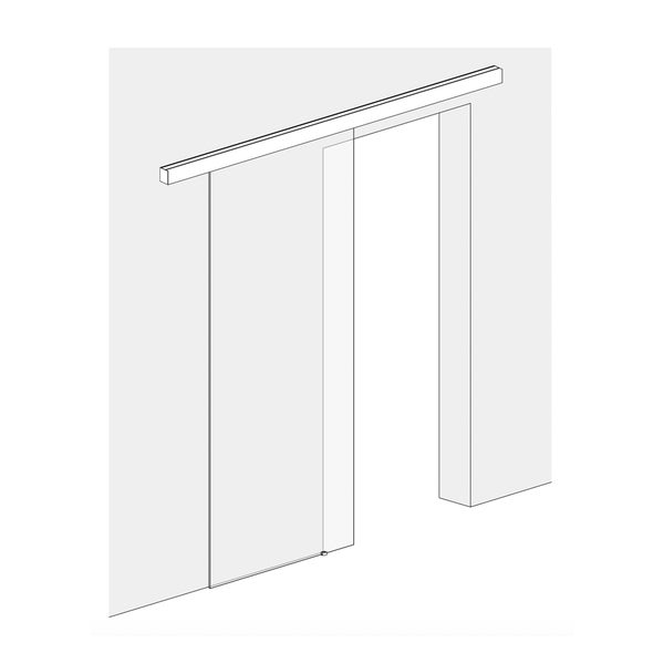 Illustration einer Glasschiebetür mit Laufschiene
