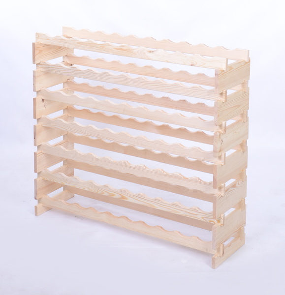 Weinregal VINOTECA FLEX PRO HxBxT 93x103x28cm 70 Flaschen auf 7 Ebene Massives Kiefernholz Natur unbehandelt