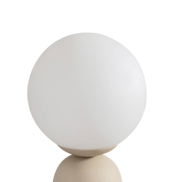 Lindby Tischlampe Lennes (Modern) in Weiß aus Glas (1 flammig, E27) - Tischleuchte Schreibtischlampe Nachttischlampe Wohnzimmerleuchte
