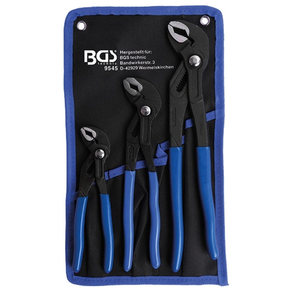BGS technic Wasserpumpenzangen Set, 3-teilig im Werkzeugfutteral