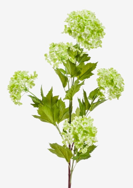Künstliche Hortensie in Hellgrün als dekorative Kunstblume mit vielen kleinen Blüten.