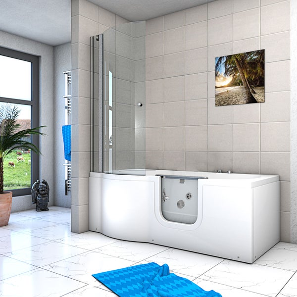 Seniorendusche und  Wanne mit Whirlpool S12D-WP-R 85x170 cm