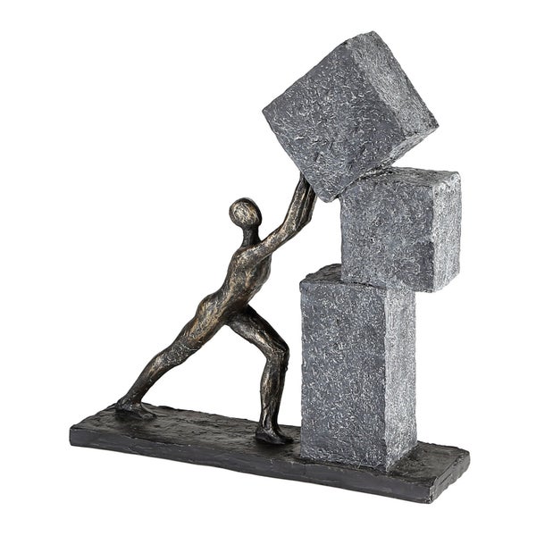 Skulptur GILDE Dekoration Höhe 30,5cm Breite 28cm bronzefarben, grau Poly