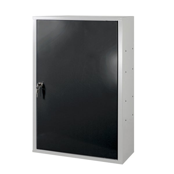 PROREGAL Werkzeugwandschrank mit Tür + 1 Fachboden | HxBxT 75x50x20cm | Lichtgrau/Anthrazitgrau