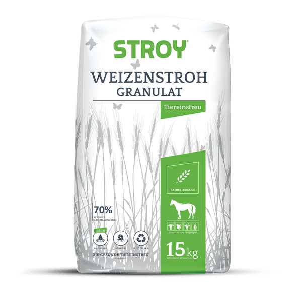 STROY Strohgranulat Einstreu 15kg x 65 Sack 975kg Palette Einstreu Granulat