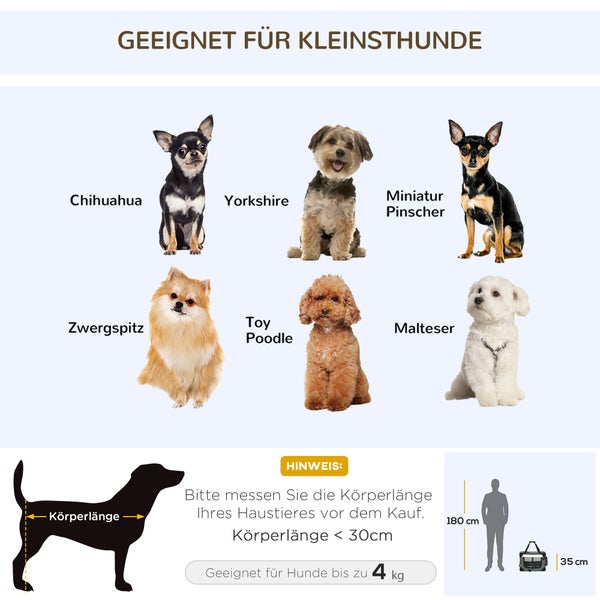 PawHut Tragetasche, 50,5L x 33,5B x 35H cm, Stahl, Oxfordstoff, Netzstoff (100% Polyester), Grau
