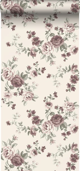 Borastapeter Tapete Blumen Beige - 53 cm x 10.05 m - 660638