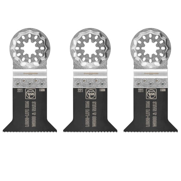 Drei Sägeblätter für Holz und Nägel