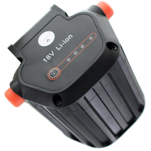 18 Volt Lithium-Ionen Akku mit Ladestandsanzeige für Elektrowerkzeuge.