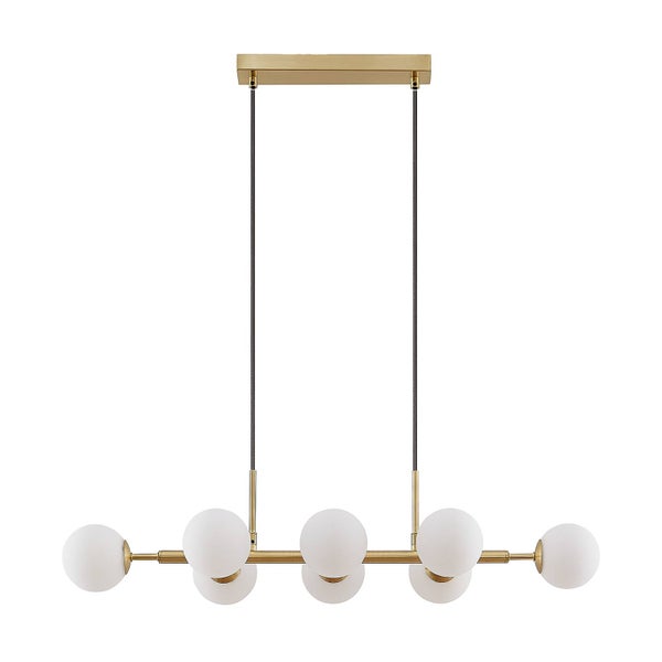 Pendelleuchte mit sechs Lampen und einem geradlinigen Design