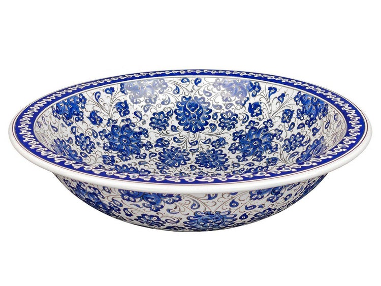 Keramik Waschbecken mit floralem Muster