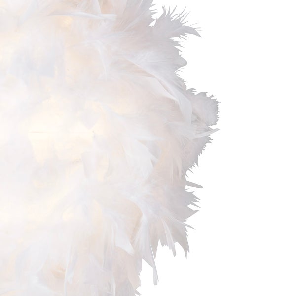 Nahaufnahme einer Lampe mit Federn