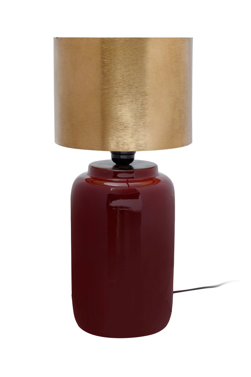 Dekorative Tischlampe Lila Gold, Klassische Nachtischlampe 43 cm | Wohnzimmer Esszimmer Leuchte