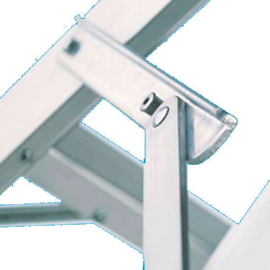 Detailaufnahme einer Aluminiumleiter mit Gelenk