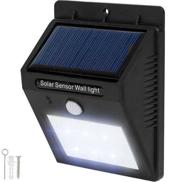 Solarlampe mit Bewegungsmelder tectake  Erfassungswinkel 120° 9,7 x 5,1 x 12,4 cm
