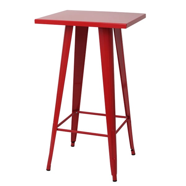 Stehtisch mit quadratischer Tischplatte und Metallgestell