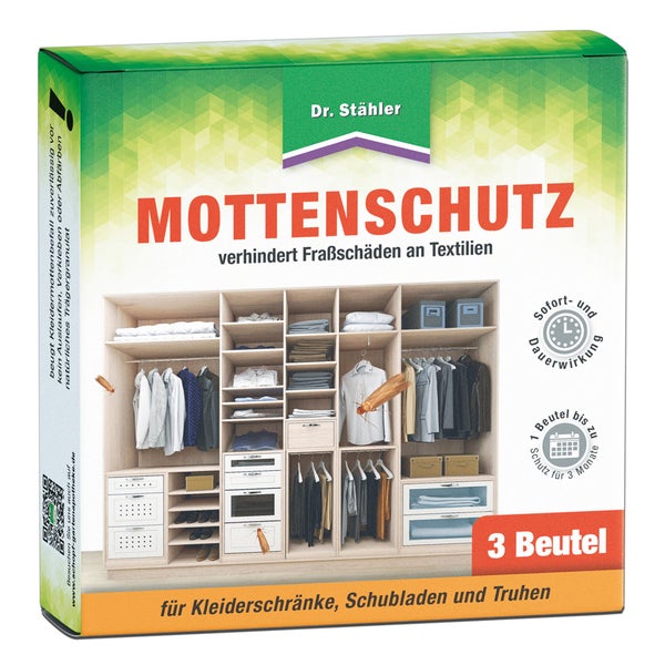 Mottenschutz für Kleidung, Duftbeutel gegen Kleidermotten und Textilkäfer, Schutz vor Fraßlöchern in Textilien und Wäsche, Mottenabwehr für Kleiderschrank, Schublade und Aufbewahrung, 3er Set