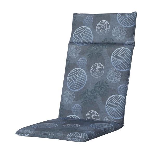 Hochlehnerauflage Circle blau - Ca. 120x50 cm - 4er-Set