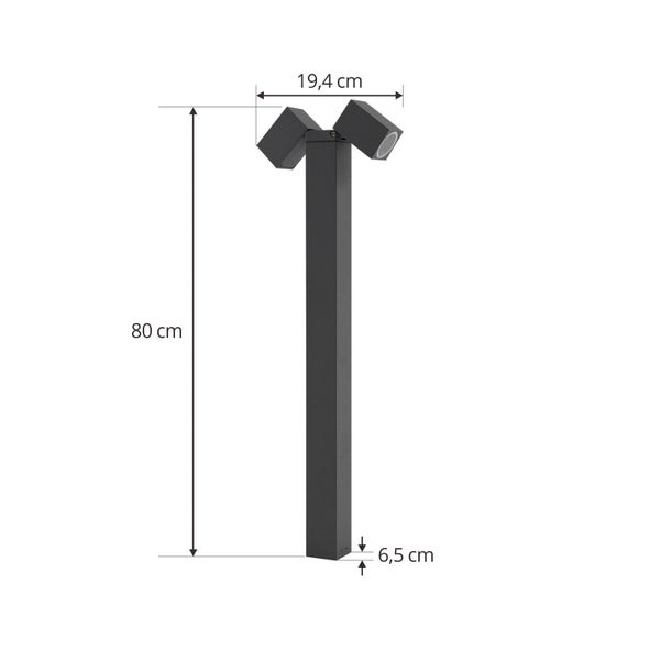Lindby Außenleuchte Othil (spritzwassergeschützt (Modern) in Alu aus Aluminium (2 flammig, GU10) - Wegeleuchte Pollerleuchte Wegelampe Sockelleuchte