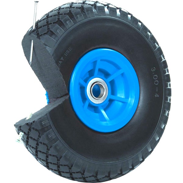 Schnittbild eines Schubkarrenrades mit Nagel