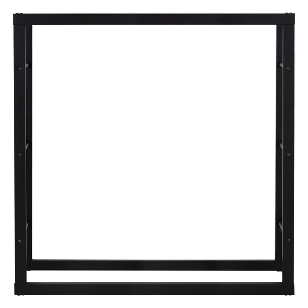 ML-Design Kaminholzregal 100x100x25 cm rechteckig, Schwarz, Metall, Innen/Außen, Brennholzregal Holzaufbewahrung aus beschichtetem Stahl, Kaminholzständer Kaminholzhalter Feuerholzregal für Kamin/Ofen