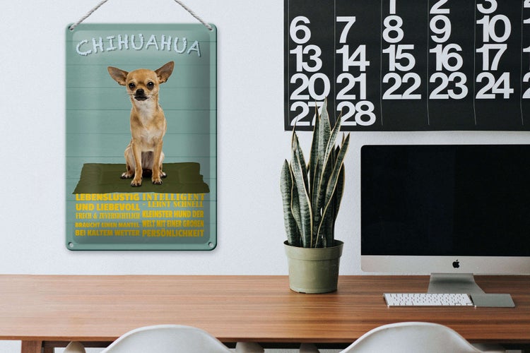 Blechschild Spruch 20x30cm Chihuahua Hund lebenslustig