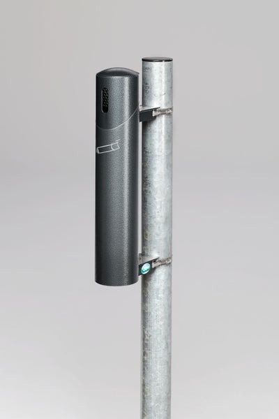 PROREGAL Robuster Wandascher 145 cm Rohrlänge Zum Einbetonieren 1,4 Liter HxBxT 51 x 10 x 17 cm Stahl Grau