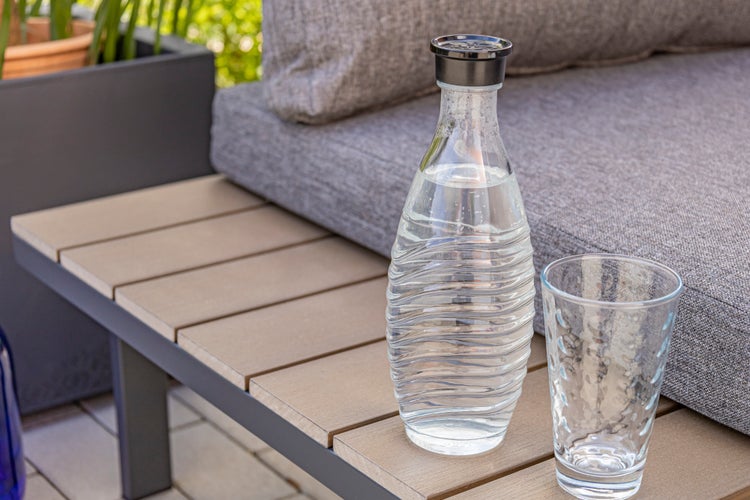 Ondis24 Lounge Ecksitzgarnitur mit Tisch Polywoodplatte, Stahl, Gartenmöbel