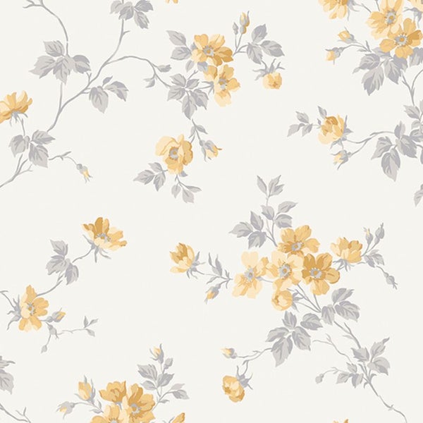 Duro Tapete Blumen Gelb - 53 cm x 10.05 m - 661114