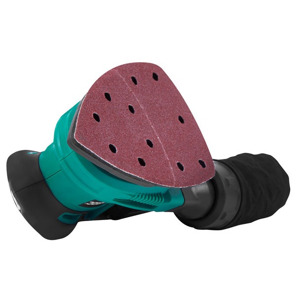 Deltaschleifer mit Schleifpapier und Staubbeutel