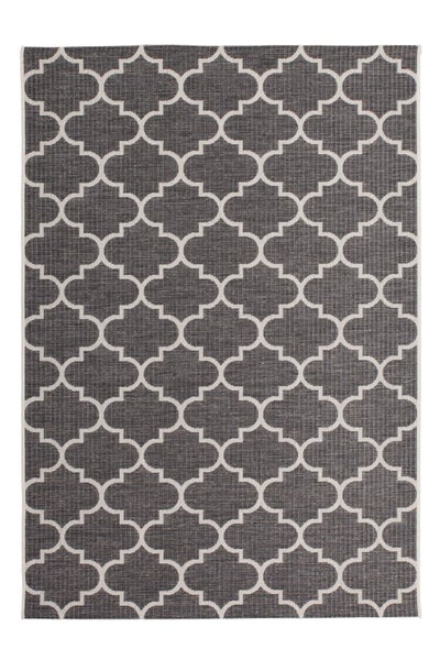 Flachflor Teppich Leonie Grau Modern 160 x 230 cm