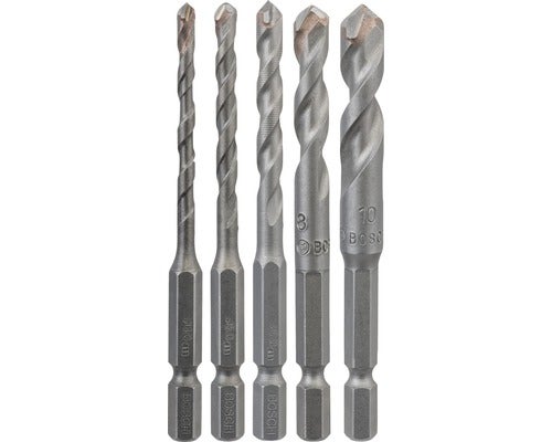 5tlg. Fliesenbohrer-Set HEX-9 Ceramic, Durchmesser 4,5,6,8,10 mm