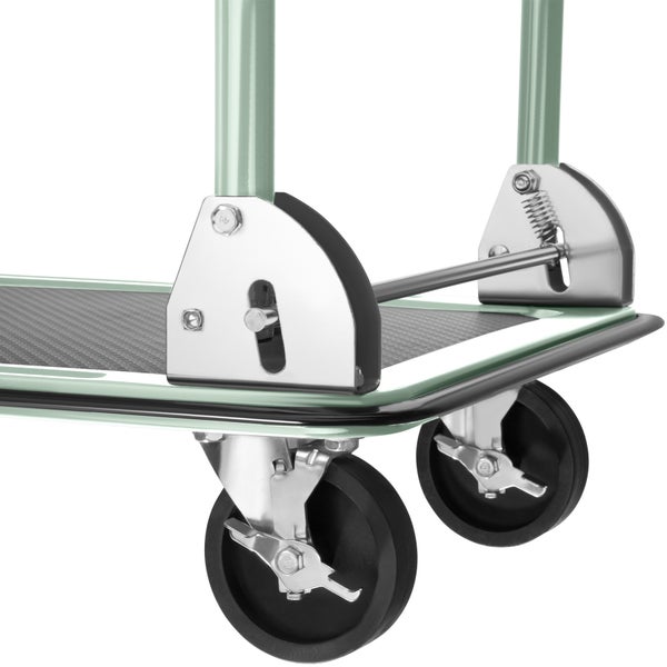 Plattformwagen tectake  Ladefläche 73 x 47 cm klappbarer Handgriff weiß