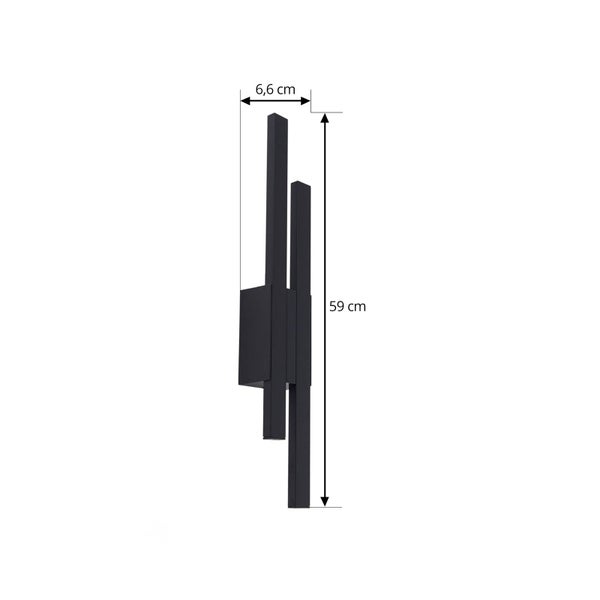 Lindby LED Wandleuchte außen Sakari (spritzwassergeschützt (Modern) in Schwarz aus Aluminium (2 flammig, ) - Außenwandleuchten Wandlampe Led Außenlampe Outdoor für Außenwand/Hauswand