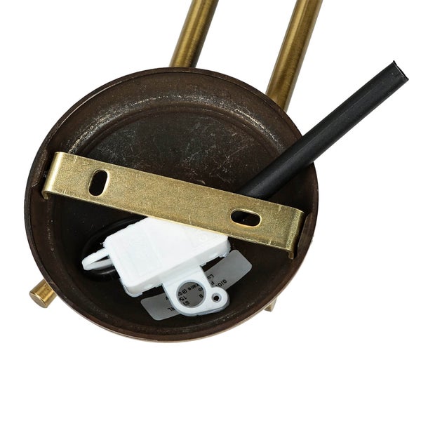 Innenansicht einer Deckenleuchte mit Kabel, Montagebügel und Klemme