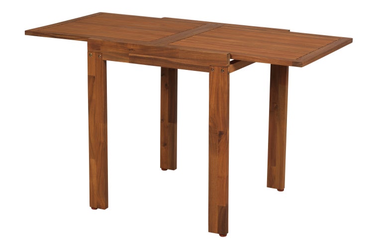Ausziehbarer Holztisch mit vier Beinen für den Garten oder die Terrasse