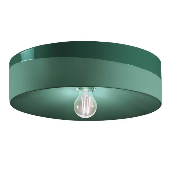 Grüne Deckenleuchte mit Glühbirne