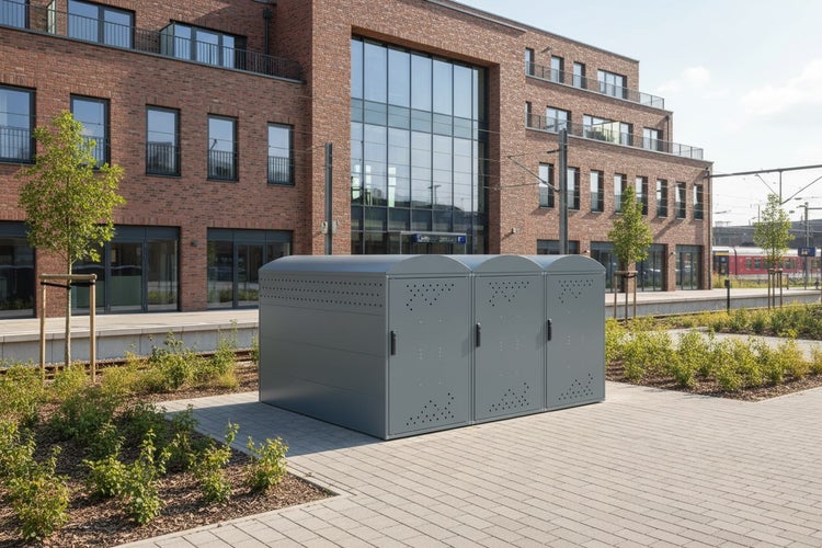 Fahrradgarage zur sicheren Aufbewahrung von Fahrrädern im Außenbereich