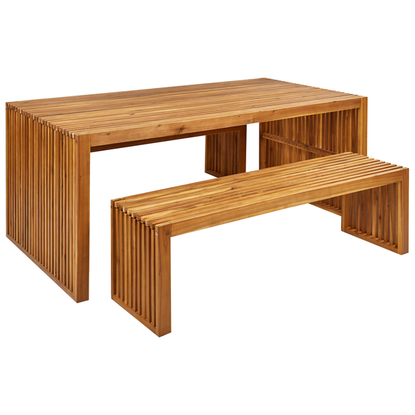 Gartenmöbel Set mit Bänken 6-Sitzer SULZANO Akazienholz Braun