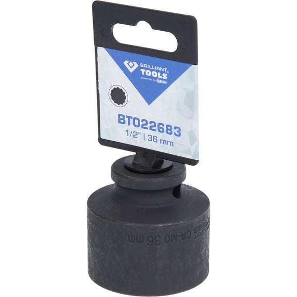 BRILLIANT TOOLS 1/2 Kraft-Stecknuss Zwölfkant 36 mm kurz - BT022683
