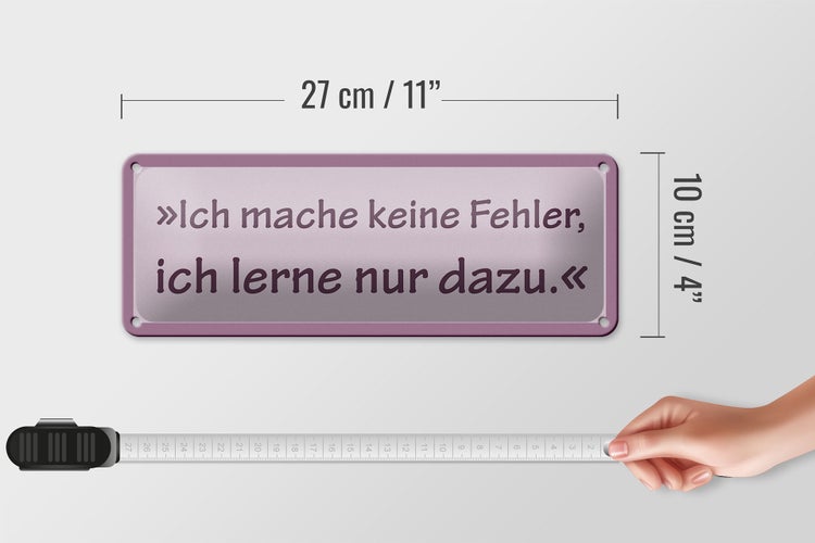 Blechschild Spruch 27x10cm Ich mache keine Fehler Dekoration